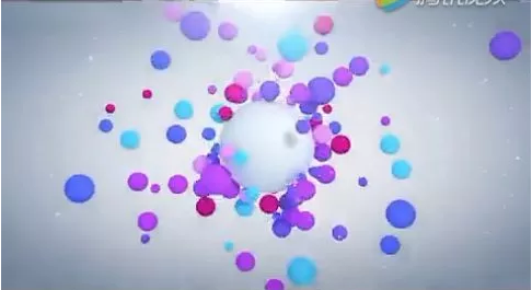 五彩缤纷小球散开动画logo演绎