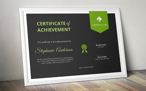 Dark ribbon Word certificate (docx)证书