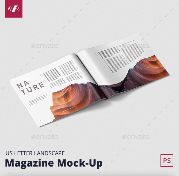 Graphicriver - Magazine Mockup - US Letter Landscape 19868230