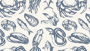 Delicious Seafood - hand drawn seamless pattern-缩略图