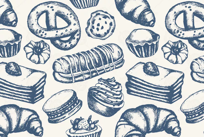 Delicious Sweets - hand drawn pattern