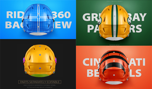 Football Helmet PSD Mockups