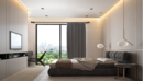 Modern Bedroom & WC 3D Interior Scene-缩略图