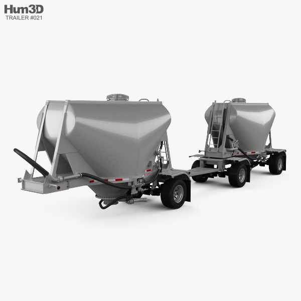 Beall 550 Dry Bulk Double Trailer 2016 3D model