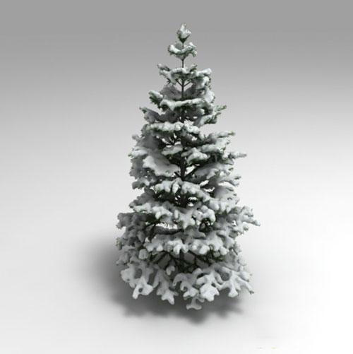 在雪的树 - 3D模型