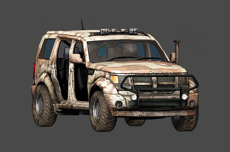 道奇破旧越野车 SUV 3d模型
