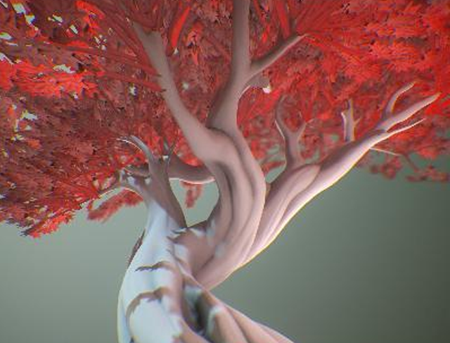 红叶树 3D模型Red Leaf Tree 3D Model