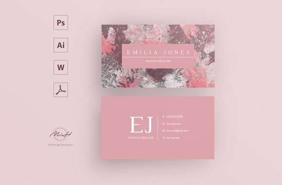 Marble business card template