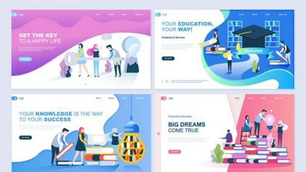 Landing Page Templates Flat Concept - 1