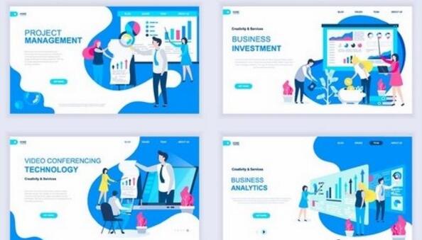 Landing Page Templates Flat Concepts