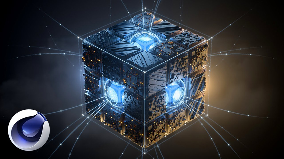 C4D Redshift Render渲染科幻发光立方体教程