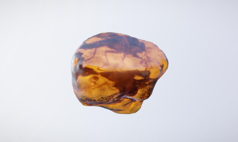 金黄色昆虫琥珀模型