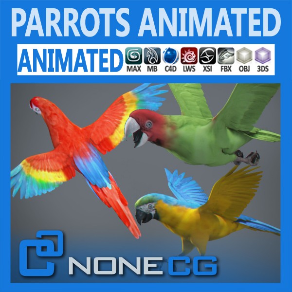 Cgtrader - Animated Parrots Pack 3D model