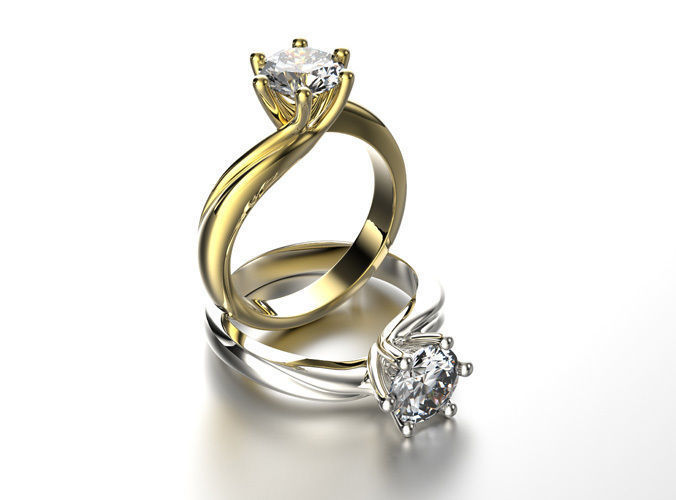 Cgtrader - Engagement ring with set of sizes 0073 3D print model