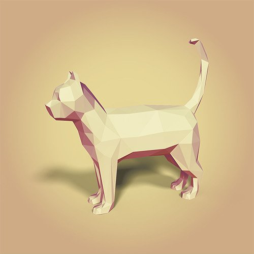 Cgtrader - Low Poly Cartoon Cat Low-poly 3D model