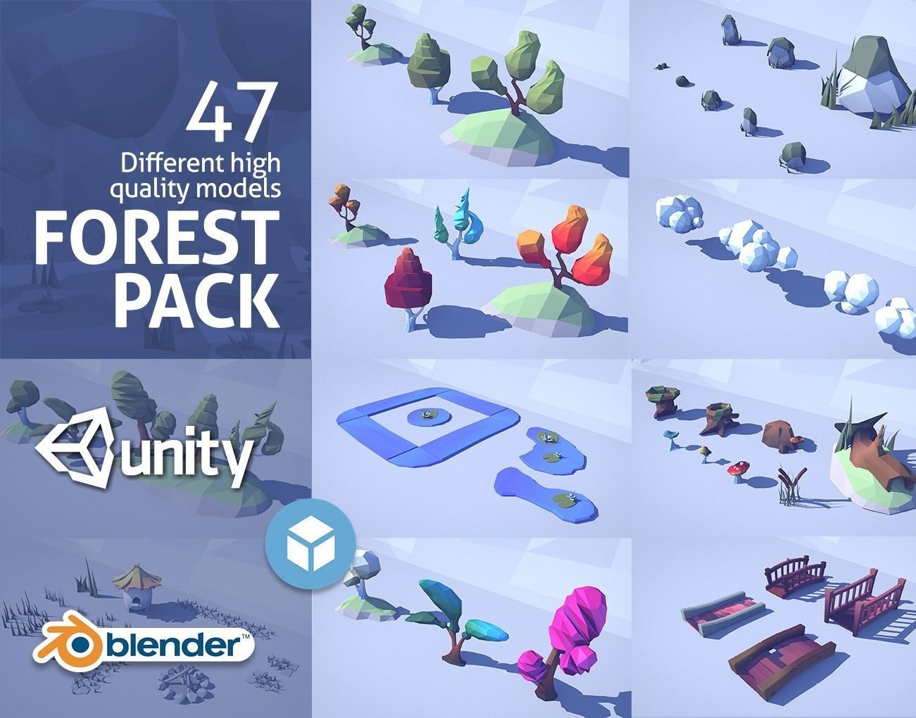 Cgtrader - Cartoon Low Poly Forest Pack Low-poly 3D model
