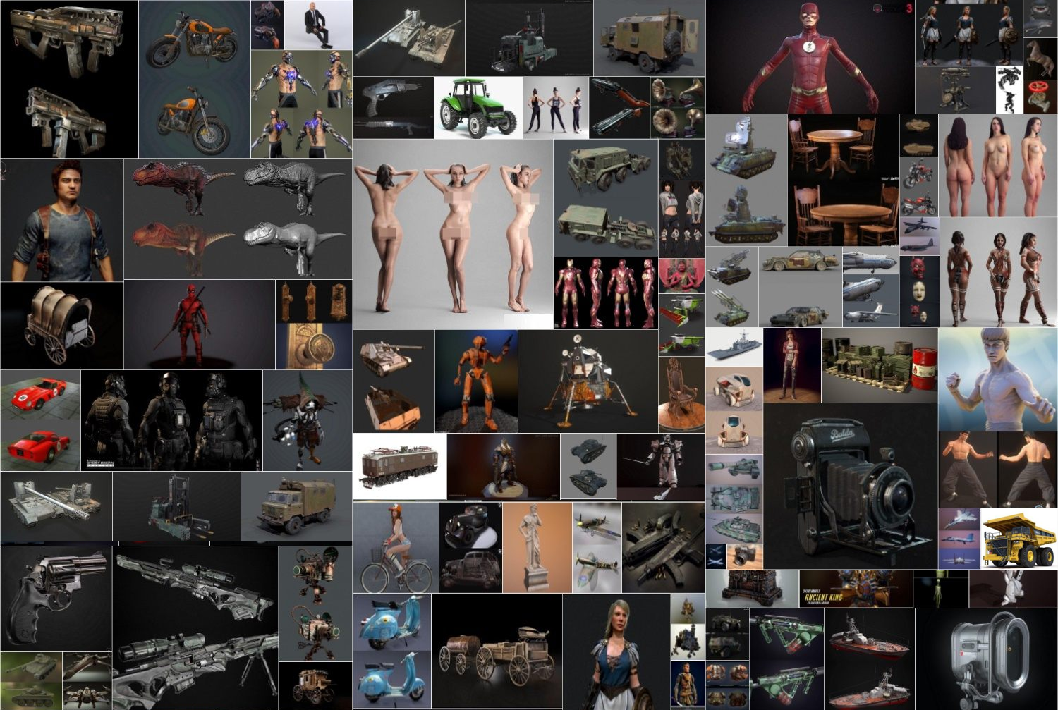 PBR Game 3D-Models Bundle March 2019