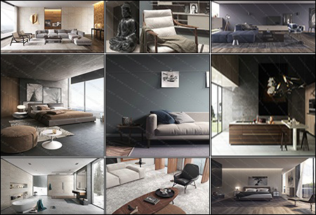 12 Corona Interior Scenes for 3ds max
