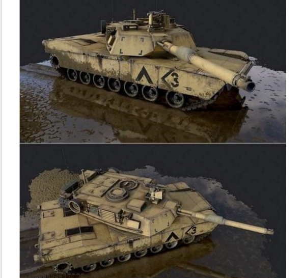 Main Battle Tank M1A1 Abrams 3D Model