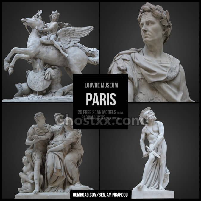 PARIS 25 FREE 3D scans from Louvre Museum