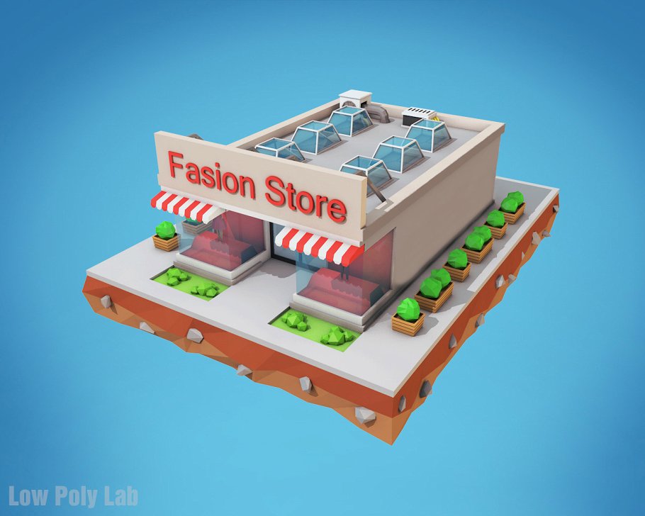 CM - Low Poly Fashion Store Building 1378185