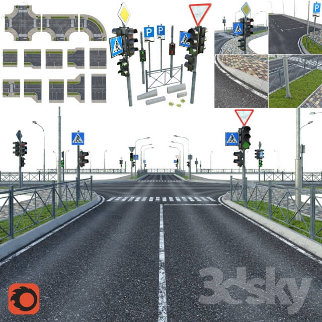 Sections of road 道路模型套装