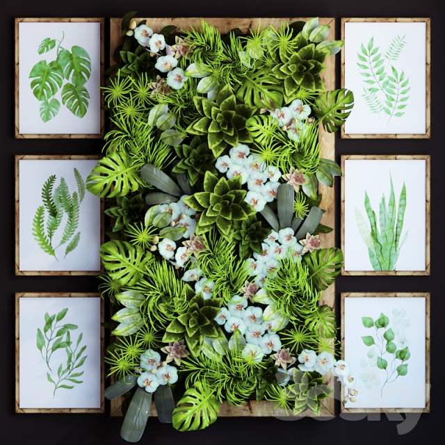 Green wall 3d Model