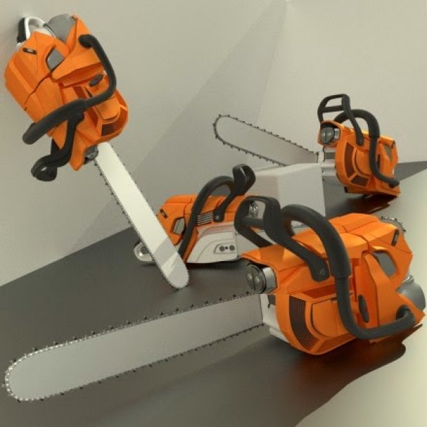电锯高聚型3D模型Chainsaw High Poly Version 3d model