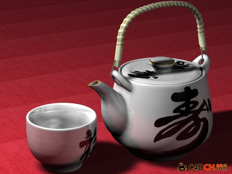 C4D精美茶壶茶杯模型