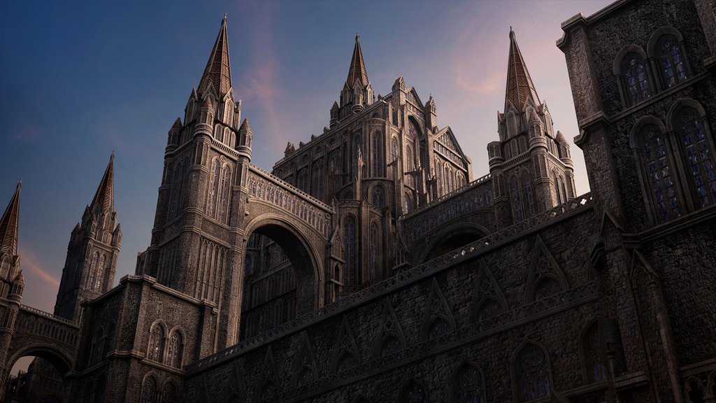 kitbash3d Gothic Castle / Church model