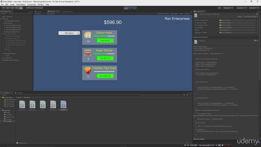 Udemy - 在 Unity3D 里开发一个商业模拟游戏