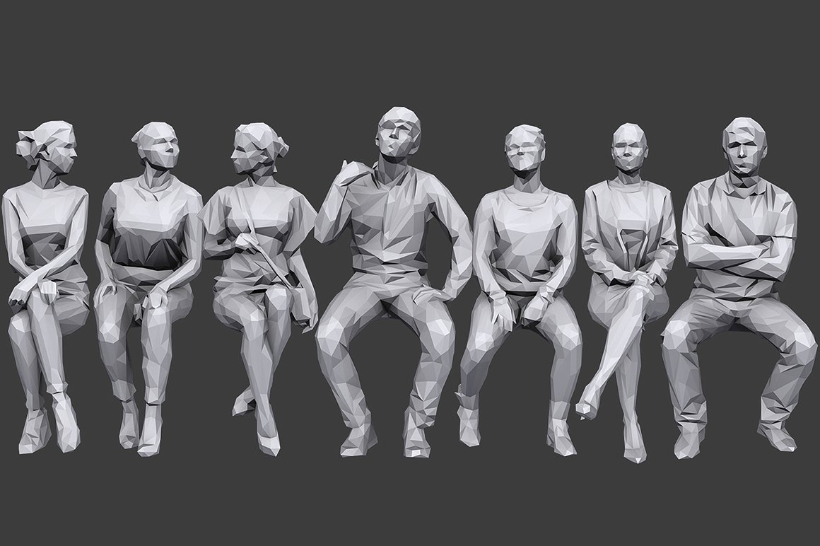 CM - Lowpoly People Sitting Pack Vol.5 2194084