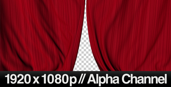 舞台红色幕布关闭谢幕带通道高清视频素材 VideoHive Realistic Red Curtains Closing