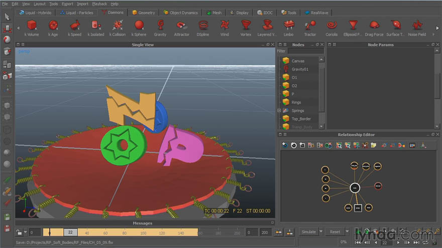 Lynda - 用 RealFlow 模拟用于动画的软体物体