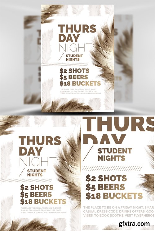 羽毛系列 - 周四晚上传单模板Feather Series - Thursday Nights Flyer Template