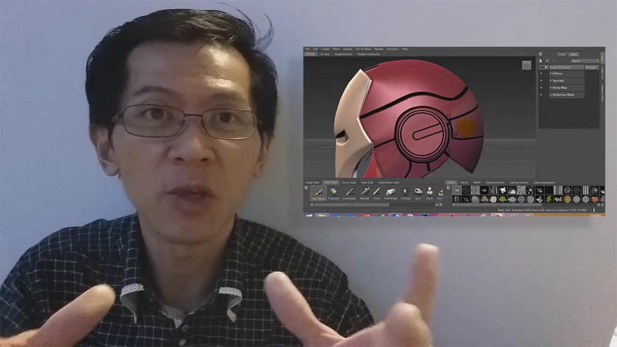 在Mudbox 建模钢铁侠头盔模型