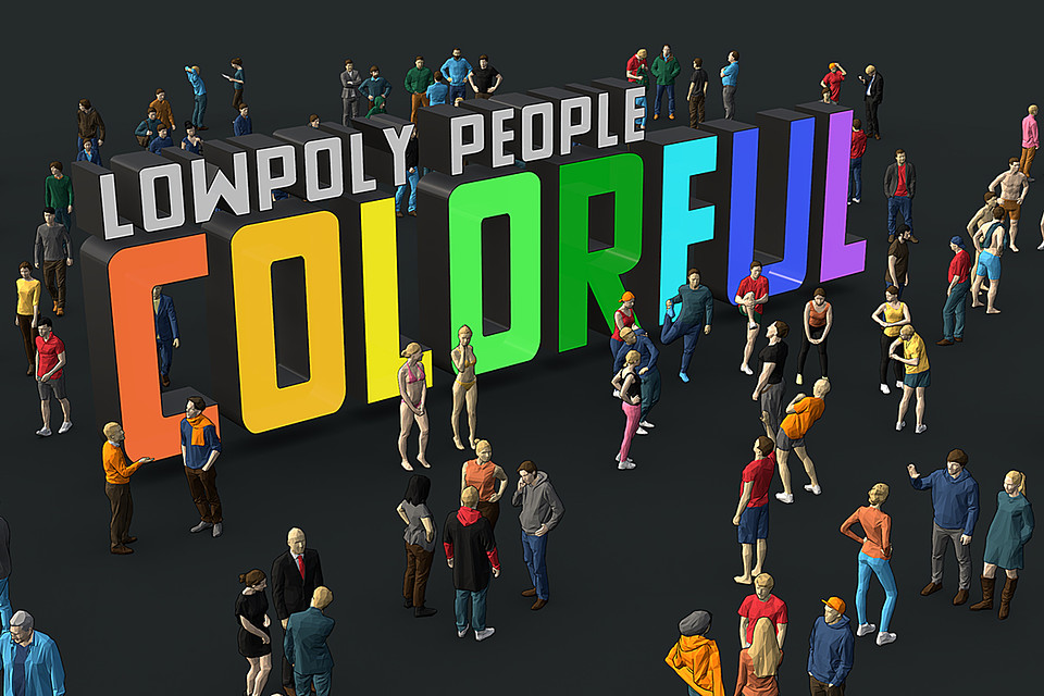Cubebrush - Lowpoly People Colorful
