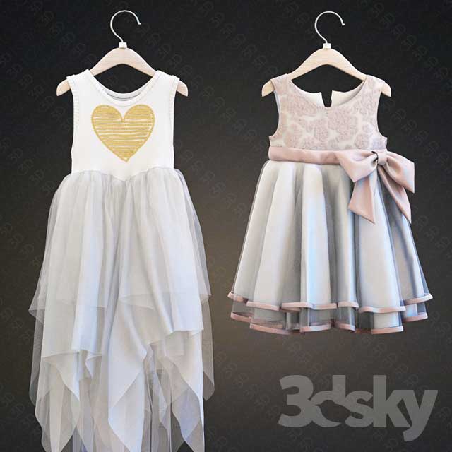 Two children's dresses 3d Models 小公主礼服