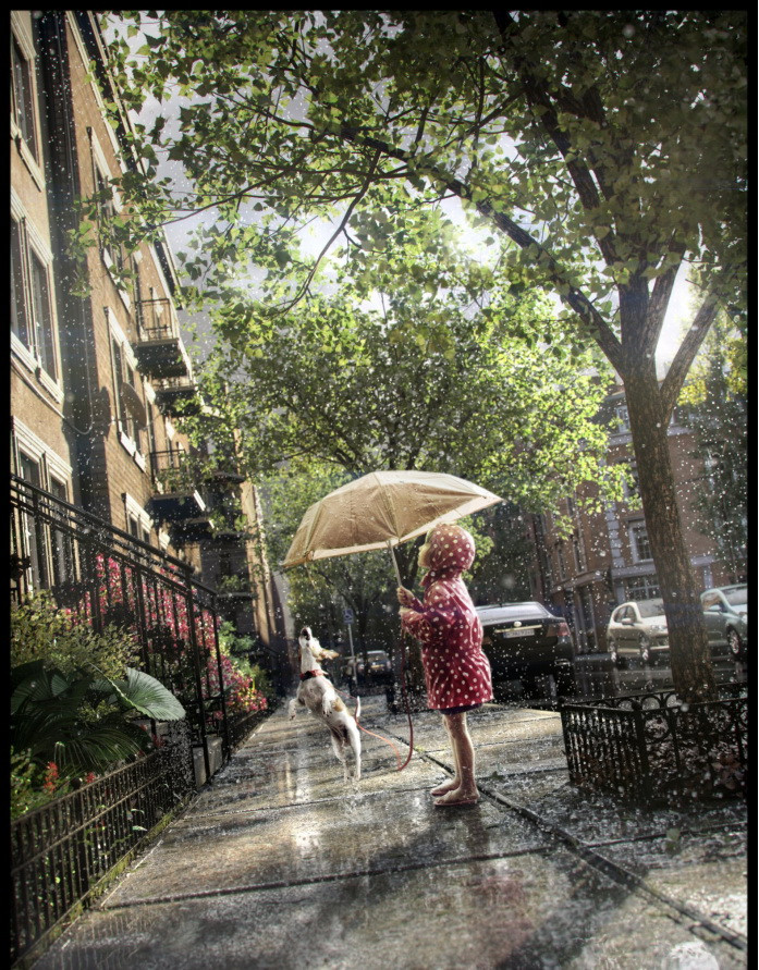 超写实渲染教程—雨中的女孩