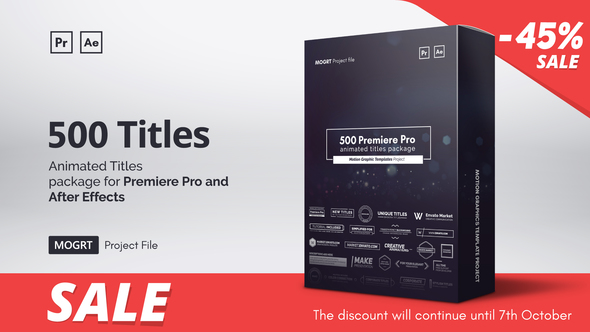 Mogrt Titles - 300 Animated Titles for Premiere Pro & After Effects