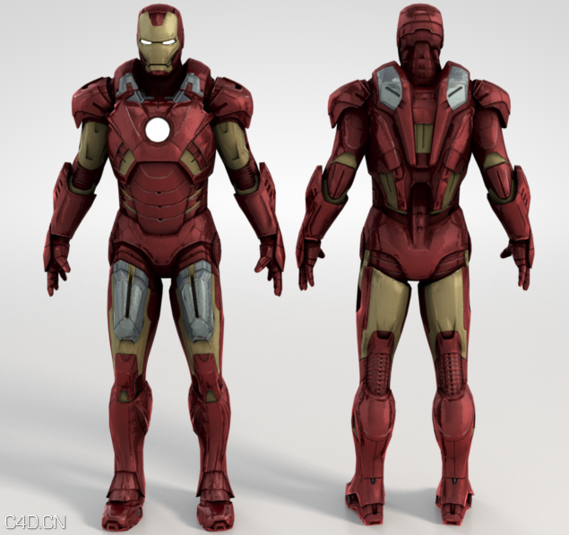 钢铁侠C4D模型 Ironman Vray for C4D