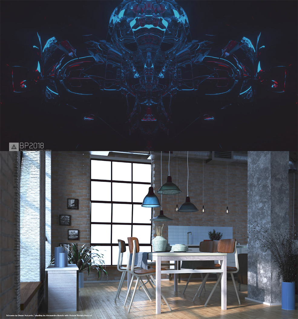100组玻璃钢铁布料塑料大理石木纹C4D Octane渲染器材质4K预设 Octane Texture Pack...