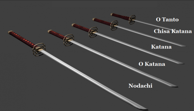 C4D日本武士刀钢刀模型
