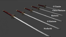 C4D日本武士刀钢刀模型-缩略图