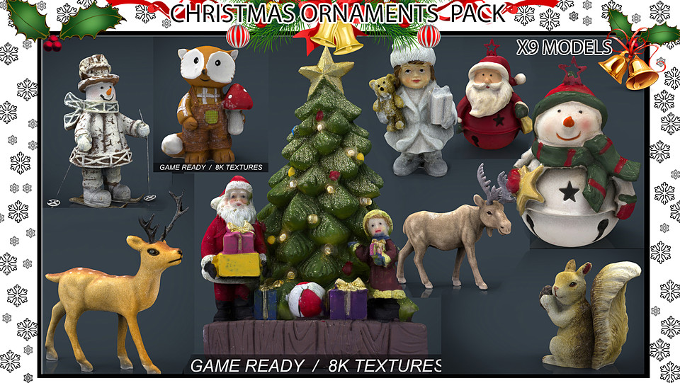 Cubebrush - Christmas Ornaments Pack