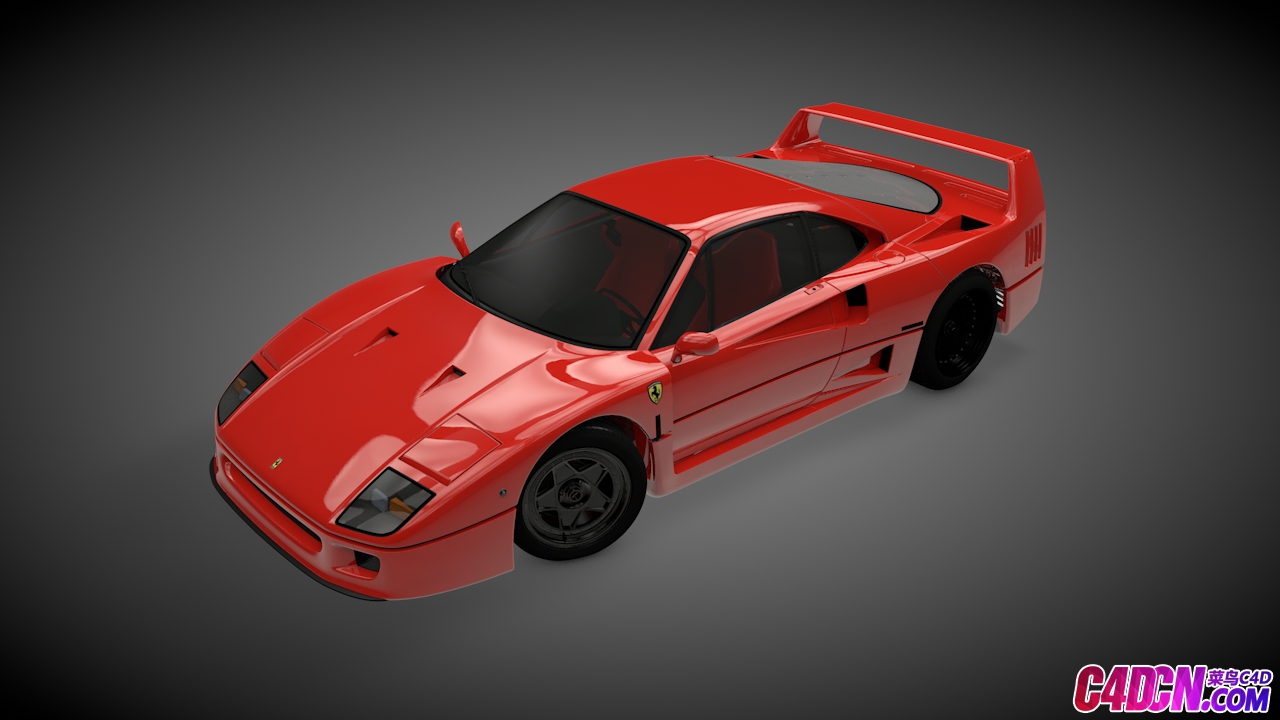 法拉利超级跑车C4D模型 Ferrari F40 C4D Model