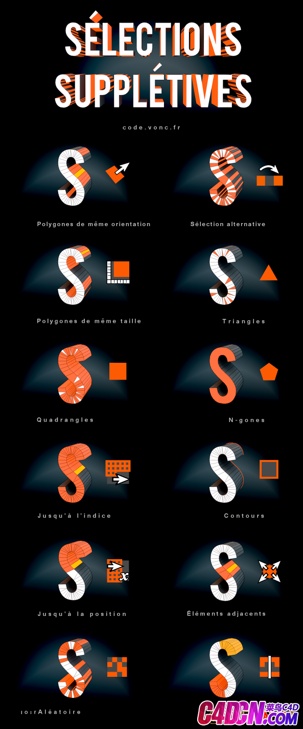 C4D多种选择插件汉化版 Sélections Supplétives - v 1.8