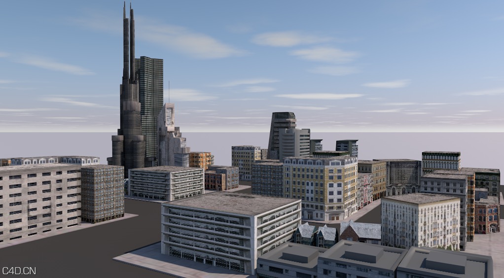 城市场景C4D模型 The City 3d model