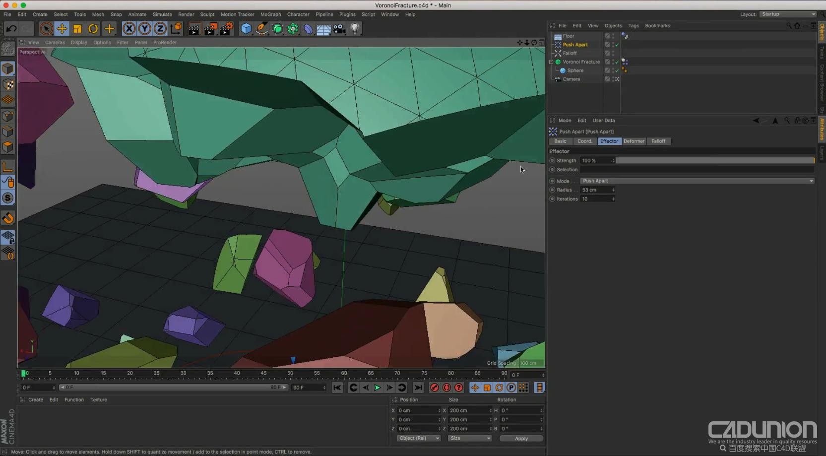 CINEMA 4D R19 泰森分裂(Voronoi)新功能视频教程