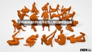 C4D超精细22个动作女性人体扫描模型合集-缩略图